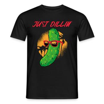 Just Dillin Coole Gurke Urlaub Chillen Vintage - Männer T-Shirt - Schwarz - Vorne - AI Model Male 178 light (178cm)