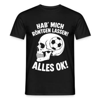 Fußball im Kopf Röntgen Humor Shirt - Männer T-Shirt - Schwarz - Vorne - AI Model Male 178 light (178cm)