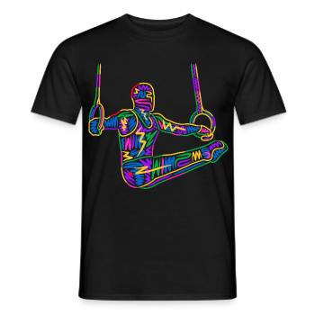 Gymnastics Gymnastics Ring gymnastics colorful Boys Gymnastics - Men's T-Shirt - black - Front - AI Model Male 178 light (178cm)