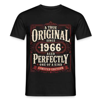 Cadeau du 60e anniversaire Millésime original 1966 - T-shirt homme - noir - Devant - AI Model Male 178 light (178cm)