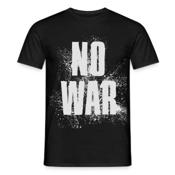 PAS DE GUERRE – Déclaration pour la paix contre la guerre - T-shirt homme - noir - Devant - AI Model Male 178 light (178cm)