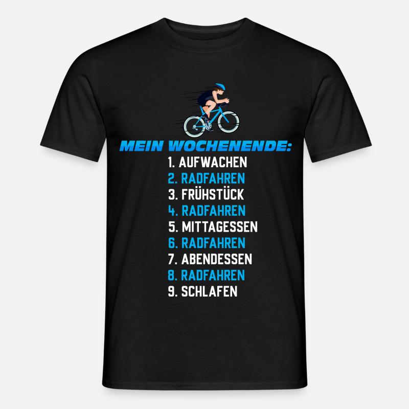 Mein Wochenend-Plan: Radfahren Nonstop - Männer T-Shirt - Schwarz