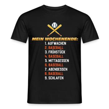 Baseball Wochenende – Mein Plan - Männer T-Shirt - Schwarz - Vorne - AI Model Male 178 light (178cm)