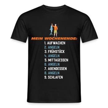 Mein Wochenende: Nur Angeln - Männer T-Shirt - Schwarz - Vorne - AI Model Male 178 light (178cm)