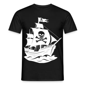 Bateau pirate - T-shirt homme - noir - Devant - AI Model Male 178 light (178cm)