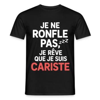 T-Shirt Cariste Humour Cadeau Collègue Fêtes Drôle - T-shirt homme - noir - Devant - AI Model Male 178 light (178cm)