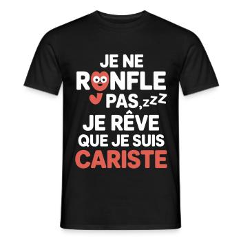 Je Ne Ronfle Pas Cariste Humour Cadeau Collègues - T-shirt homme - noir - Devant - AI Model Male 178 light (178cm)