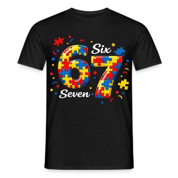 67 Jahre Alt Retro Autismus Puzzle Geburtstag Desi - Männer T-Shirt - Schwarz - Vorne - AI Model Male 178 light (178cm)