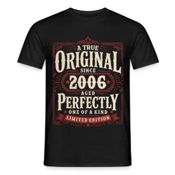 2000th Birthday Gift Original Vintage 2006 - Men's T-Shirt - black - Front - AI Model Male 178 light (178cm)