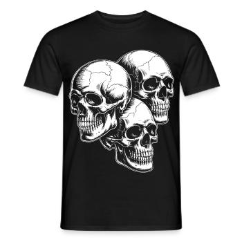 Skull Trio - Männer T-Shirt - Schwarz - Vorne - AI Model Male 178 light (178cm)