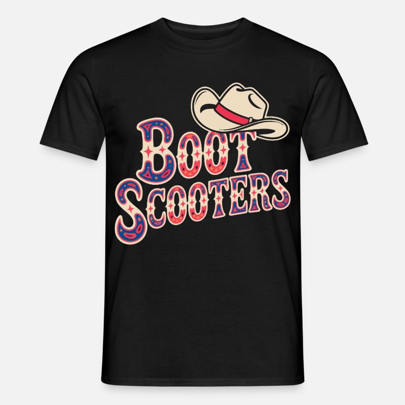 Boot Scooters Western Rodeo - Männer T-Shirt - Schwarz