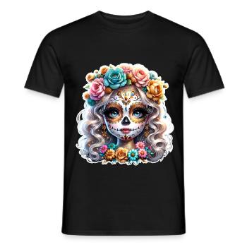 La Catrina - Männer T-Shirt - Schwarz - Vorne - AI Model Male 178 light (178cm)