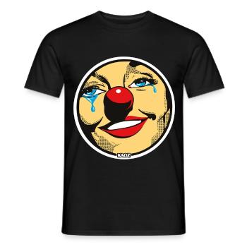 Pop Art Crying Clown Sticker - Men's T-Shirt - black - Front - AI Model Male 178 light (178cm)