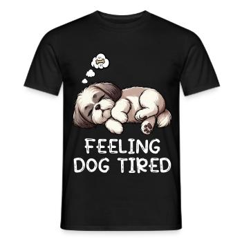 Feeling Dog Tired Shih Tzu Shih tzus Shih tzu Hund - Men's T-Shirt - black - Front - AI Model Male 178 light (178cm)