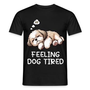 Feeling Dog Tired Shih Tzu Shih tzus Shih tzu Hund - Men's T-Shirt - black - Front - AI Model Male 178 light (178cm)