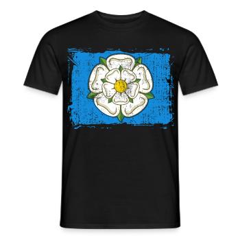 Yorkshire Rose Flag Nord de l’Angleterre Royaume-Uni - T-shirt homme - noir - Devant - AI Model Male 178 light (178cm)