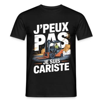Humour Métier Logistique | T-Shirt Cariste Cadeau - T-shirt homme - noir - Devant - AI Model Male 178 light (178cm)