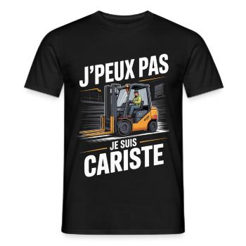 J’Peux Pas Je Suis Cariste Humour Cadeau Collègue - T-shirt homme - noir - Devant - AI Model Male 178 light (178cm)