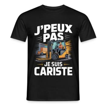 T-Shirt Cariste Homme Funny Chariot Élévateur  - T-shirt homme - noir - Devant - AI Model Male 178 light (178cm)