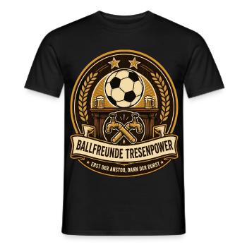 Ballfreunde Tresenpower - Männer T-Shirt - Schwarz - Vorne - AI Model Male 178 light (178cm)