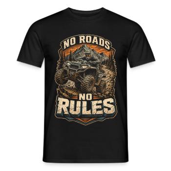 ATV Conduite en quad Quad Quad Quad Riders Pas de routes, pas de règles - T-shirt homme - noir - Devant - AI Model Male 178 light (178cm)