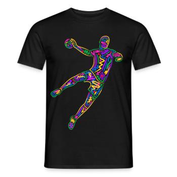 Bunter Handballspieler Handballer Jungen Handball - Männer T-Shirt - Schwarz - Vorne - AI Model Male 178 light (178cm)