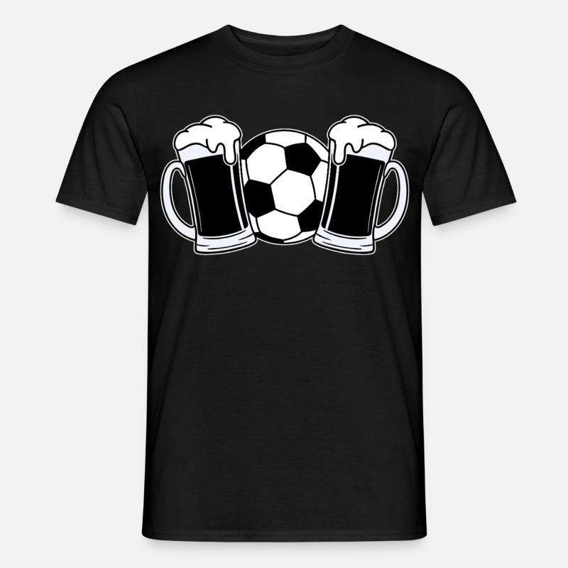 Fußball Bier - Männer T-Shirt - Schwarz