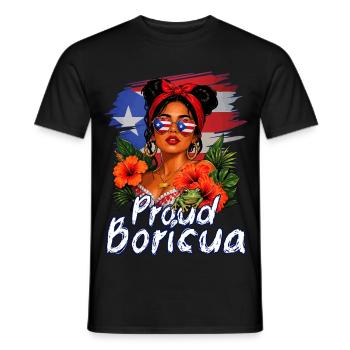 Proud Boricua Puerto Rican Puerto Rico - Men's T-Shirt - black - Front - AI Model Male 178 light (178cm)