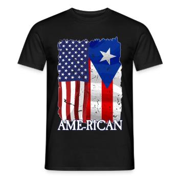 Porto Rico portoricain américain - T-shirt homme - noir - Devant - AI Model Male 178 light (178cm)