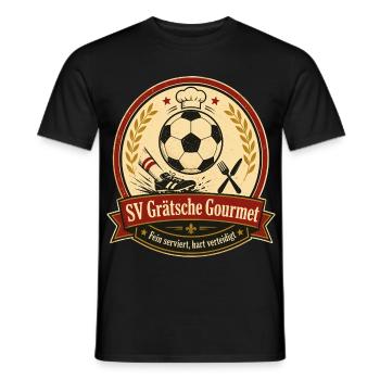 SV Grätsche Gourmet - Männer T-Shirt - Schwarz - Vorne - AI Model Male 178 light (178cm)