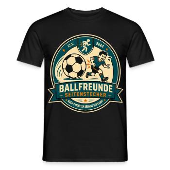 Ballfreunde Seitenstecher - Männer T-Shirt - Schwarz - Vorne - AI Model Male 178 light (178cm)