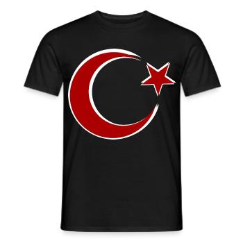Roter Mond-Stern Motiv Türkei - Männer T-Shirt - Schwarz - Vorne - AI Model Male 178 light (178cm)