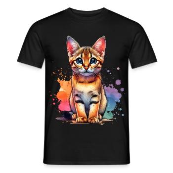 Savannah Cat Gift - Men's T-Shirt - black - Front - AI Model Male 178 light (178cm)