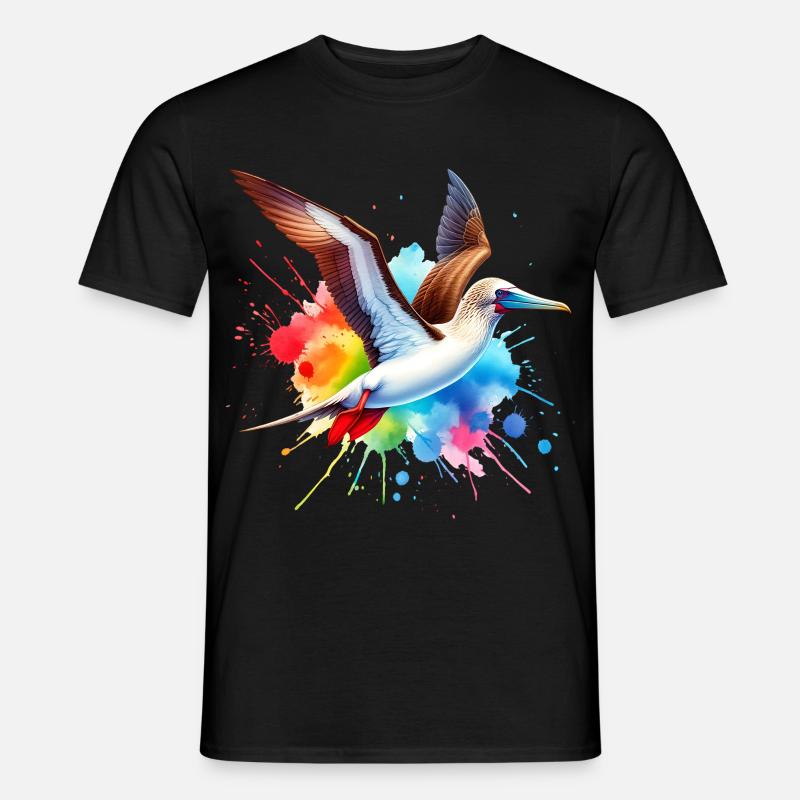 Rotfusstölpel Geschenk - Männer T-Shirt - Schwarz