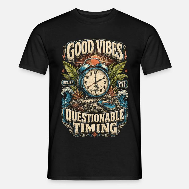 Belize Belizische Wurzel Questionable Timing - Männer T-Shirt - Schwarz
