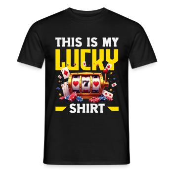 My Lucky Shirt Casino Slot Machine Gambling - Men's T-Shirt - black - Front - AI Model Male 178 light (178cm)