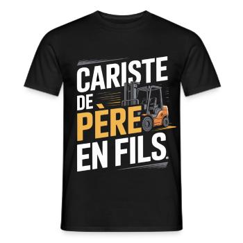 T-Shirt Cariste Père En Fils Original - T-shirt homme - noir - Devant - AI Model Male 178 light (178cm)