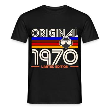 Original 1970 Limited Edition - Men's T-Shirt - black - Front - AI Model Male 178 light (178cm)