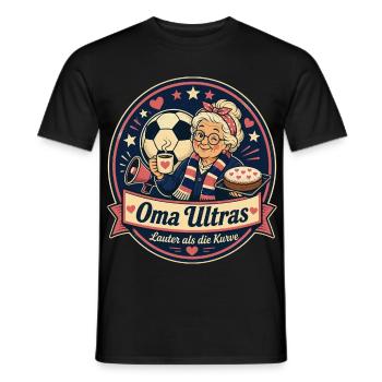 Oma Ultras - Männer T-Shirt - Schwarz - Vorne - AI Model Male 178 light (178cm)
