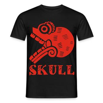 Red Tribal Skull - Men's T-Shirt - black - Front - AI Model Male 178 light (178cm)