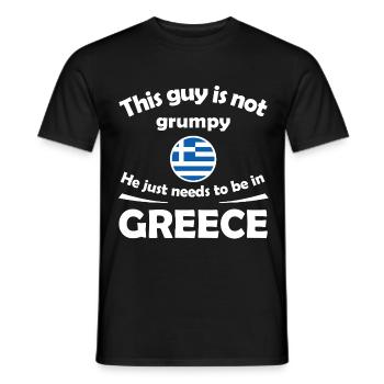 Not Grumpy Greek Vibe Tee - Men's T-Shirt - black - Front - AI Model Male 178 light (178cm)