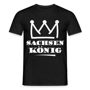 Sachsen König Krone Logo - Männer T-Shirt - Schwarz - Vorne - AI Model Male 178 light (178cm)