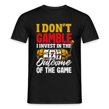 Funny Gambler Gambling Casino Slot Machine - Men's T-Shirt - black - Front - AI Model Male 178 light (178cm)