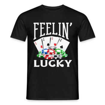 Happiness Casino Gambling Poker Card Game - Men's T-Shirt - black - Front - AI Model Male 178 light (178cm)
