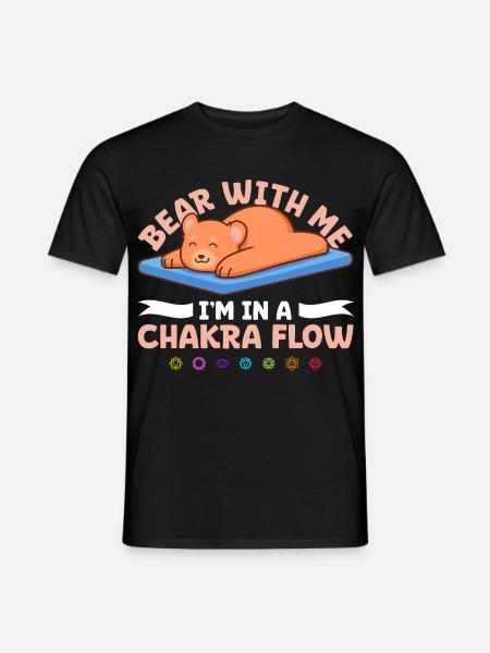 Chakra Humor - Bär im Energiefluss - Männer T-Shirt - Schwarz