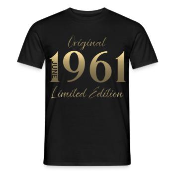 Cadeau du 66e anniversaire Millésime juin 1961 - T-shirt homme - noir - Devant - AI Model Male 178 light (178cm)