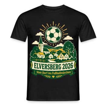 Elversberg 2026 – Vom Dorf ins Fußballmärchen - Männer T-Shirt - Schwarz - Vorne - AI Model Male 178 light (178cm)