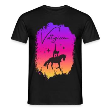 Voltigieren Nadel: Buntes Volti Sport Design - Männer T-Shirt - Schwarz - Vorne - AI Model Male 178 light (178cm)