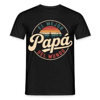 l Mejor Papá del Mundo Vintage Sunset - Männer T-Shirt - Schwarz - Vorne - AI Model Male 178 light (178cm)
