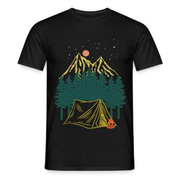 Sternennacht Bergcamping Abenteuer - Männer T-Shirt - Schwarz - Vorne - AI Model Male 178 light (178cm)